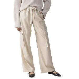 Sanctuary Cream Wide Leg Sequence Cargo Pants Size: XL
